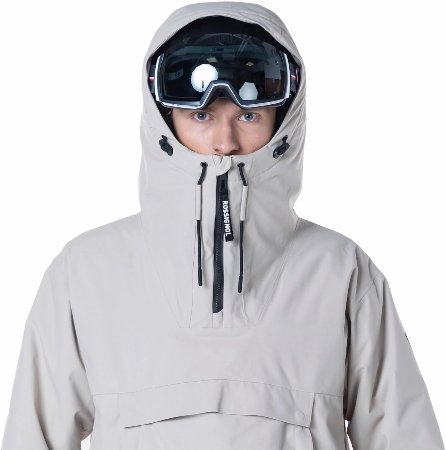 Rossignol Men's Snowboard Anorak Waterproof Windproof Ventilated Relaxed Fit Insulated 1/4 Zip Jacket with Multiple Pockets