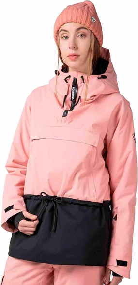 Rossignol Women's Snowboard Anorak Waterproof Windproof Relaxed Fit Insulated 1/4 Zip Active Jacket with Multiple Pockets