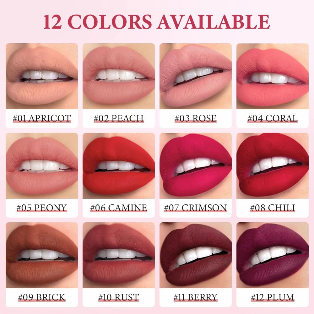 Rotating Sharpenable Matte Lipstick Pencils, 2025 New Red Lip Liner Precision Tip Matte Lip Crayon Waterproof Lip Gloss Stain Set, Daily Application Lip Makeup Long Lasting Pencil (Colorful, One Size)