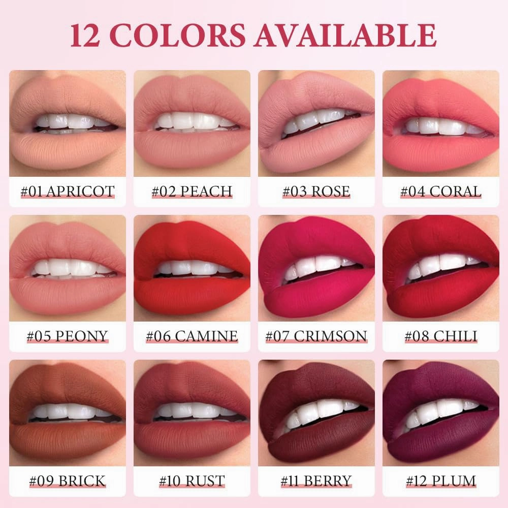 Rotating Sharpenable Matte Lipstick Pencils, Red Lip Liner Matte Lip Crayon Waterproof Lip Gloss Stain Set, Daily Application Lip Makeup Long Lasting Pencil (6pcs(07#, 08#, 09#, 10#, 11#, 12#))