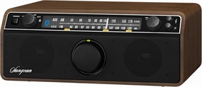 Sangean WR-12BT AM/FM/Bluetooth/AUX-in Stereo Analog Wooden Cabinet Radio, Dark Walnut