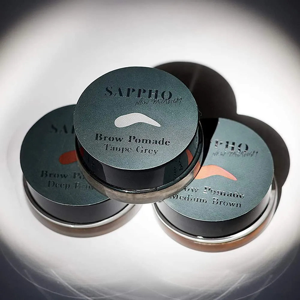 SAPPHO New Paradigm - Organic Brow Pomade | Clean, Vegan, Cruelty-Free Makeup (Taupe Grey)