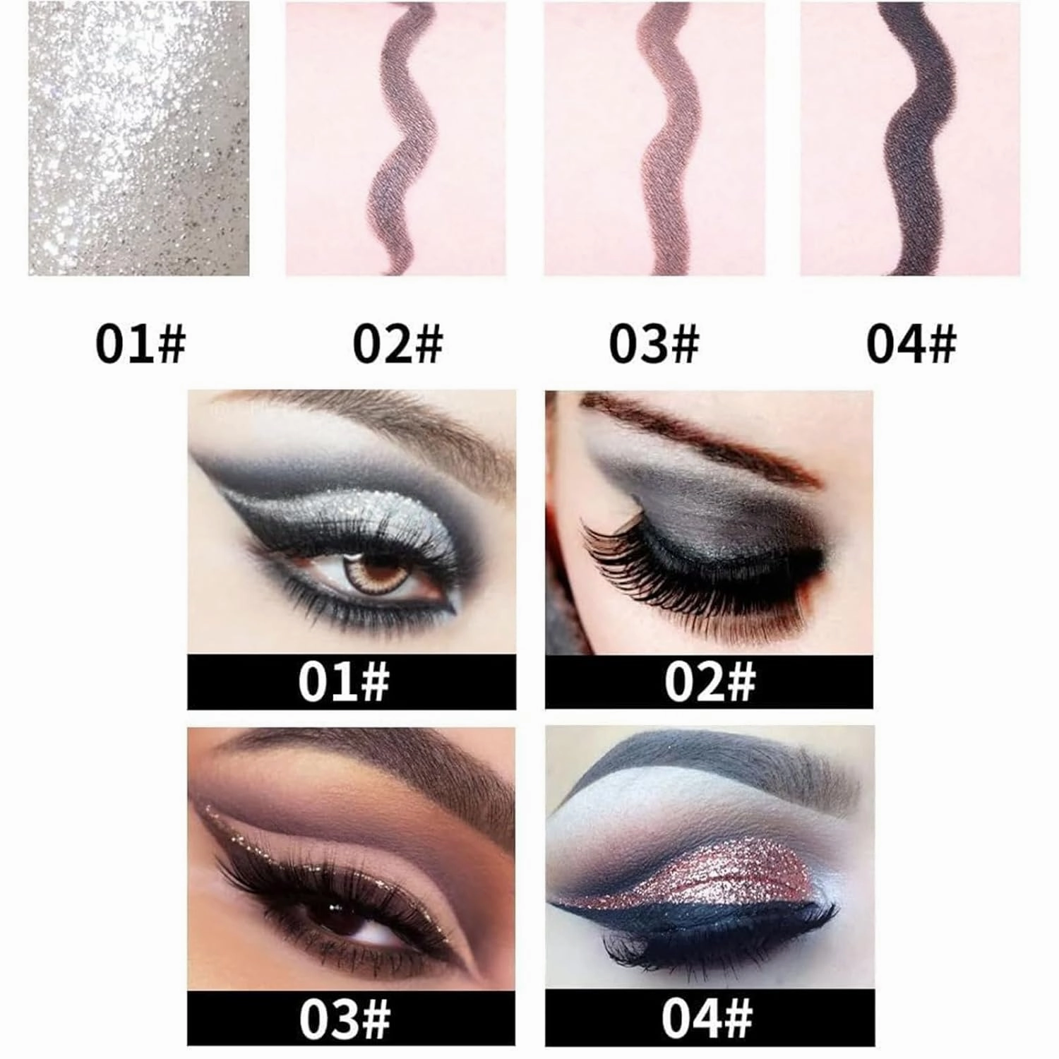 Sayceil Eyeliner, Matte Quick Dry Eyeliner, Ayky Natural Black Eyeliner Cream, Long Wear Gel Eyeliner, Waterproof Long Wear Eyeliner Pencil, Eyeliner for Mature Women (03 04)