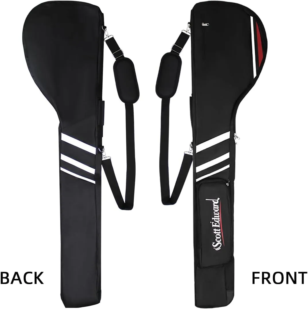 Scott Edward Foldable Golf Club Carry Bag, Portable Sunday Pencil Bag, Lightweight Waterproof Training Case, Holds 7-12 Clubs