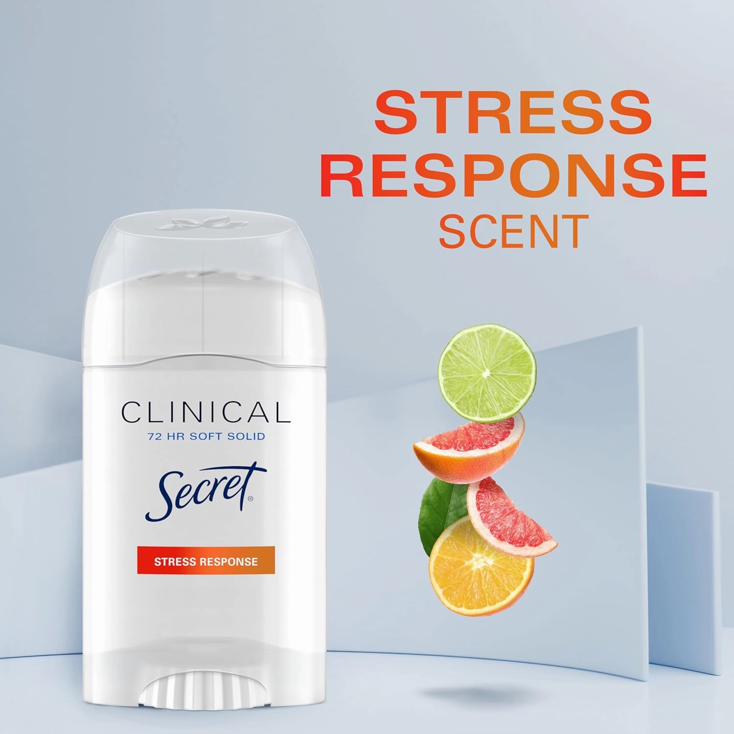 Secret Clinical Strength Antiperspirant Deodorant for Women, Stress Response, 3X Stress Protection, 72hr Sweat & Odor Protection, PH Balancing Minerals, Soft Solid, 1.6 oz (Pack of 3)