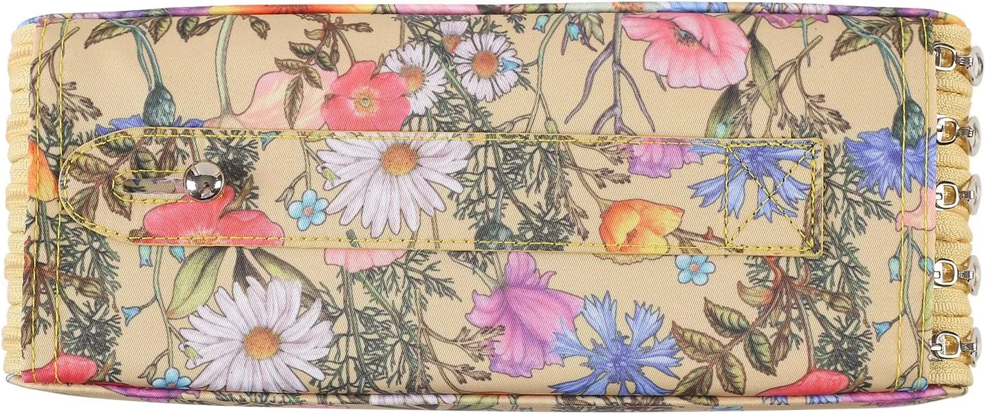 Shulaner 250 Slots Colored Pencil Case Organizer with Zipper Large Capacity Pen Holder Bag for Artist Yellow Flower