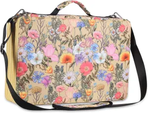 Shulaner 500 Slots Colored Pencil Case Organizer with Zipper Large Capacity Flower Pen Holder Bag for Painter or Artist (Yellow, Small Slots)