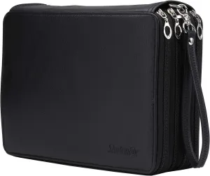 Shulaner Colored Pencil Case Organizer PU Leather Large Capacity Portable Pencil Bag 96 Slots Pencil Holder