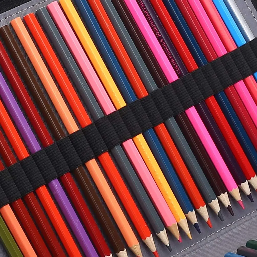 Shulaner Colored Pencil Case Organizer PU Leather Large Capacity Portable Pencil Bag 96 Slots Pencil Holder