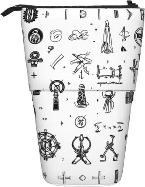 Sign Language Alphabet. Print Standing Pencil Pouch, Telescopic Pencil Pouch, Portable For Office