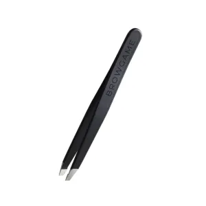 Signature Slanted Tweezer - Expertly Designed Brow Grooming Tool - Easy Grip Handle For Precise Hair Removal - Extra Sharp Plucking Tool For Easy, Painless Hair Removal - Blackout - 1 Pc