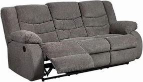 Signature Design by Ashley Tulen Modern Manual Pull Tab Reclining Sofa, Dark Gray