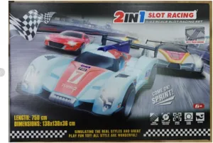 Slot Car Track Sets with 4 Slot Cars, Dual Racing Car Track Toys Include Circular Track,Toys Gifts for Kids Ages 6-8 8-12