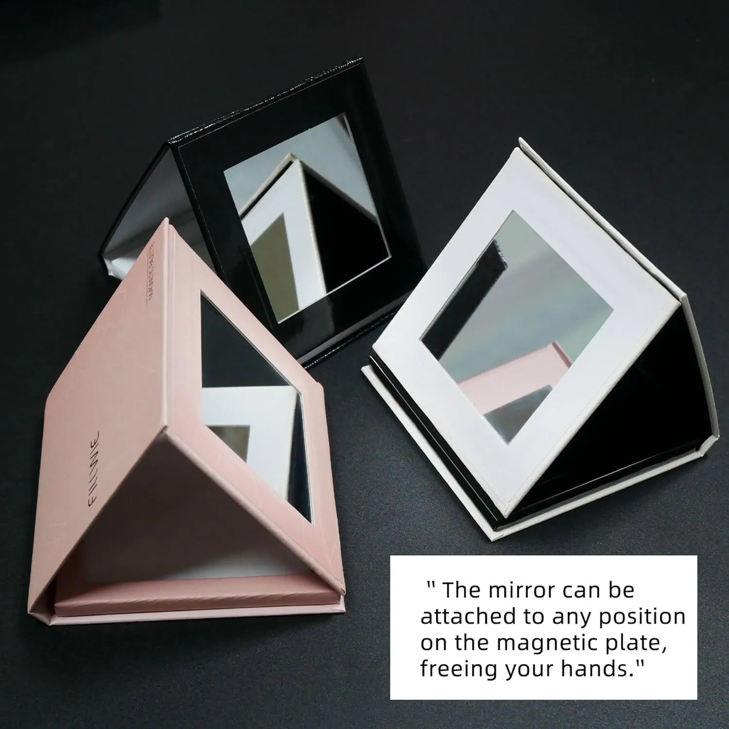 Small Empty Magnetic Makeup Palette with Mirror, 2Pack Palettes, Long Spatula, 20 Metal Stickers, Suitable for Eyeshadow Lipstick Blush Powder Highlighter and Contour (Black and White, Small)