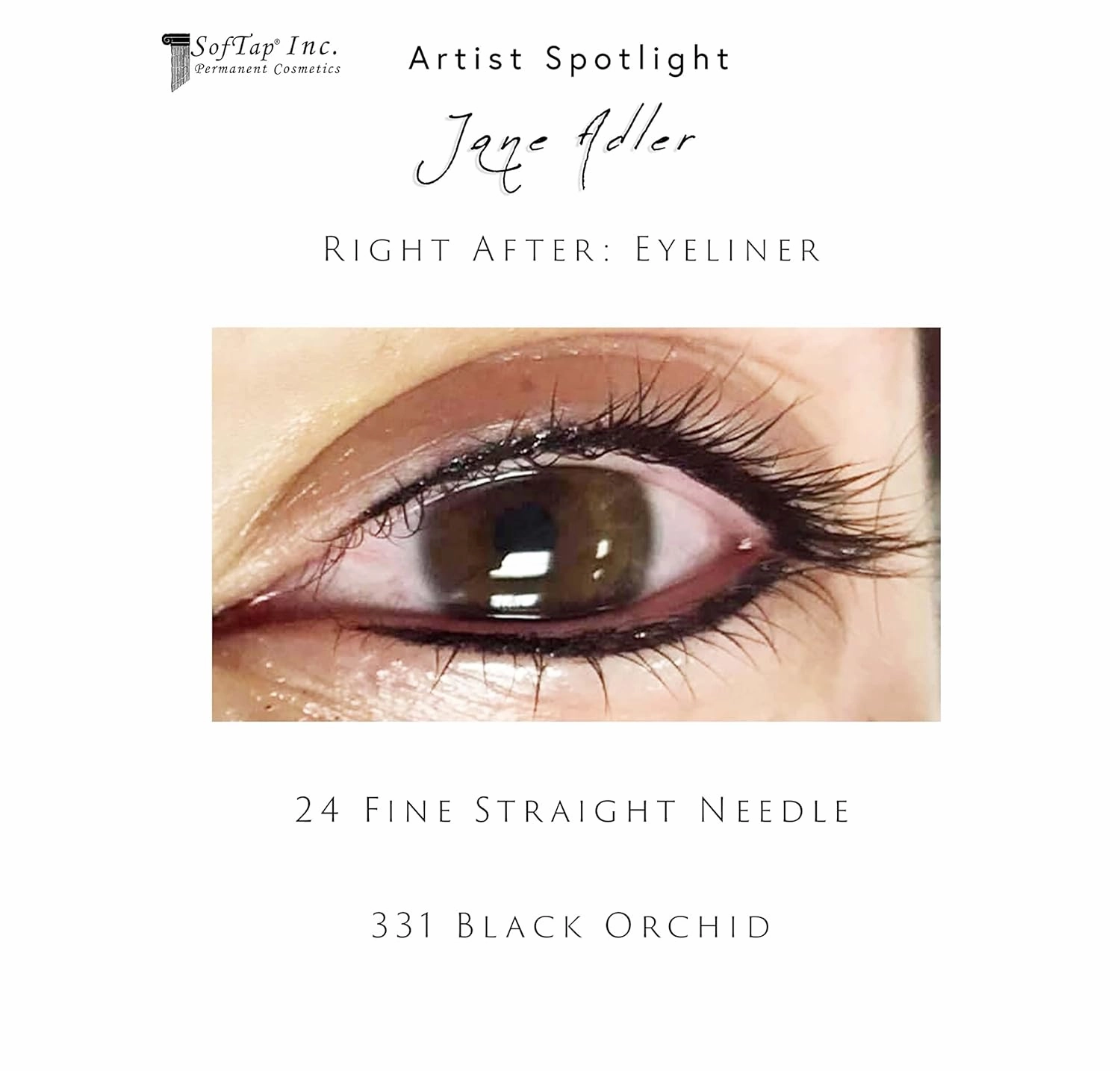 SofTap Permanent Makeup Black Orchid PMU eyeliner, eyes, lash enhancement, smokey, soft, solid, cat eye, winged eyeliner, bold, special FX effects dark (Black Orchid)