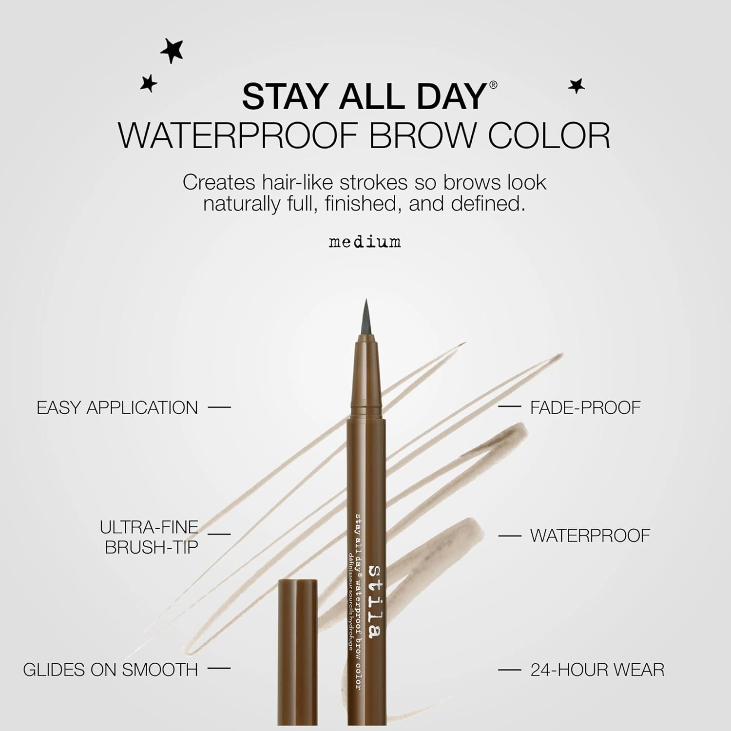 Stay All Day® Waterproof Brow Color | Shape & Define Eyebrows, Long-Lasting Wear, Fine Brush-Tip for Precise & Easy Application