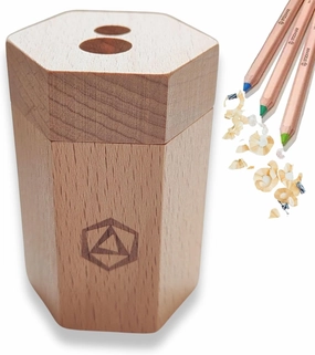 Stockmar Dual Pencil Sharpener FSC Lime Wood for Thin and Thick Pencils - Triangular and Hexagonal Shape - Colour Giants Stockmar, Waldorf Art Supplies, Made in Germany