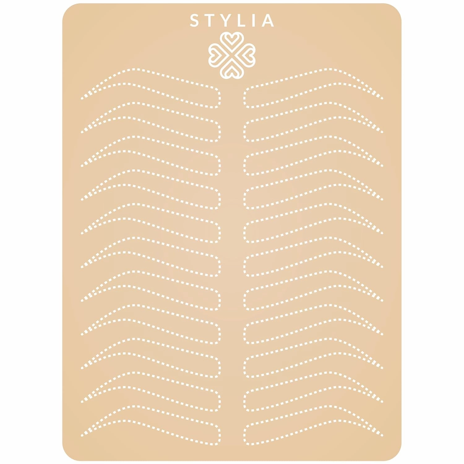 Stylia Microblading Inkless Practice Fake Silicone Skin Sheet for Eyebrow Makeup, Fake Skin for Needling, Eye Brow Tattoo Practice Kit Supplies (12Pieces- White Double Sided)
