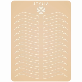 Stylia Microblading Inkless Practice Fake Silicone Skin Sheet for Eyebrow Makeup, Fake Skin for Needling, Eye Brow Tattoo Practice Kit Supplies (12Pieces- White Double Sided)