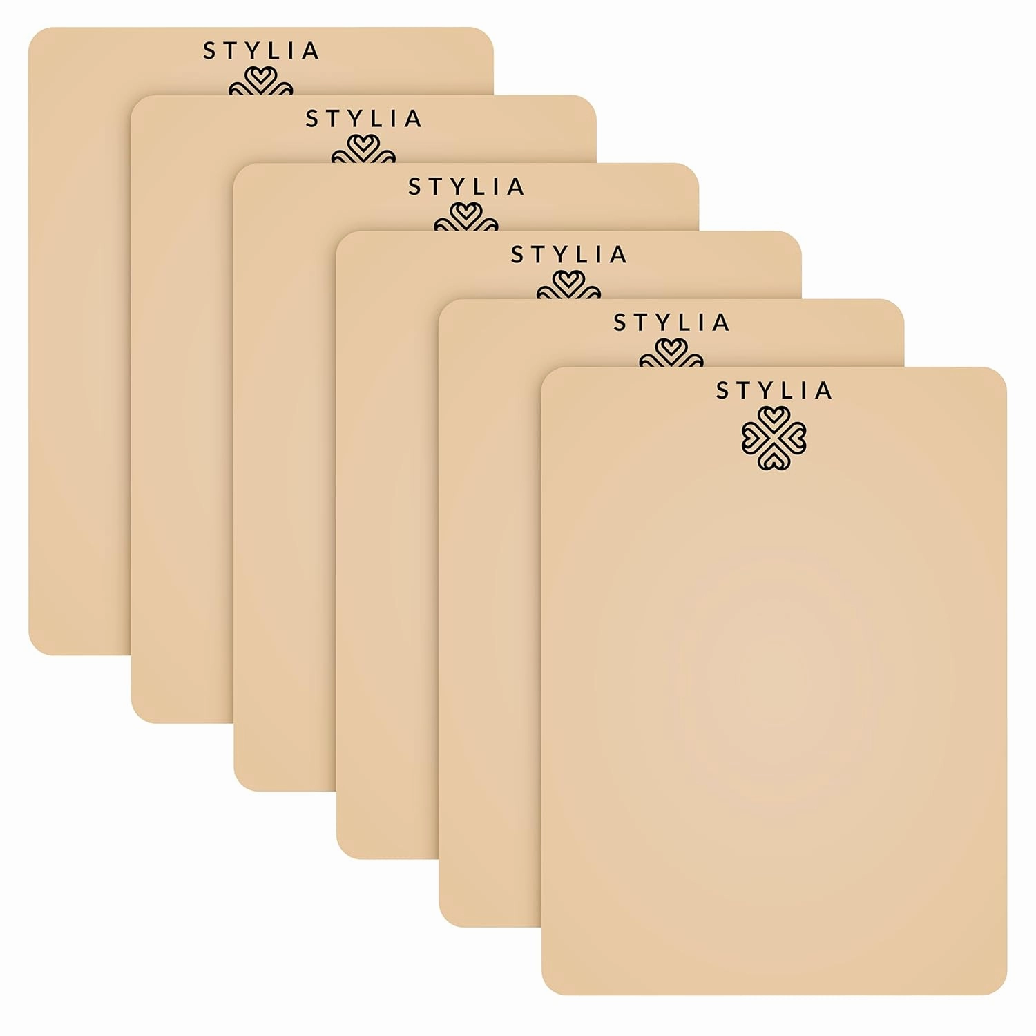 Stylia Microblading Practice Fake Skin Silicone Sheet for Eyebrow Tattoo, Micro Blading and Needling, Fake Skin for Tattoo, Eye Brow Makeup, Tattoo Skin Practice Kit Supplies (6 Blank Double Sided)