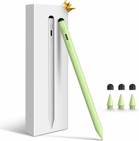 Stylus Pen for iPad, Dual-Tip 13 mins Fast Charge Pencil for Apple, Palm Rejection, Tilt Sensitivity, Compatible w/iPad 6/7/8/9/10, Pro 11/12.9in/M4, Air 3/4/5/M2, Mini 5/6 - Green