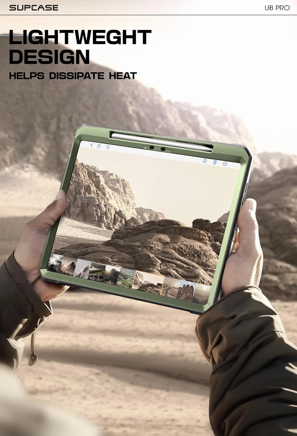 SUPCASE for iPad Air 13 Inch Case M3/M2 (2025/2024) with Pencil Holder (Unicorn Beetle Pro), [Built-in Screen Protector & Stand] [Military-Grade Protection] Rugged Cover for iPad Air 13 Inch, Guldan