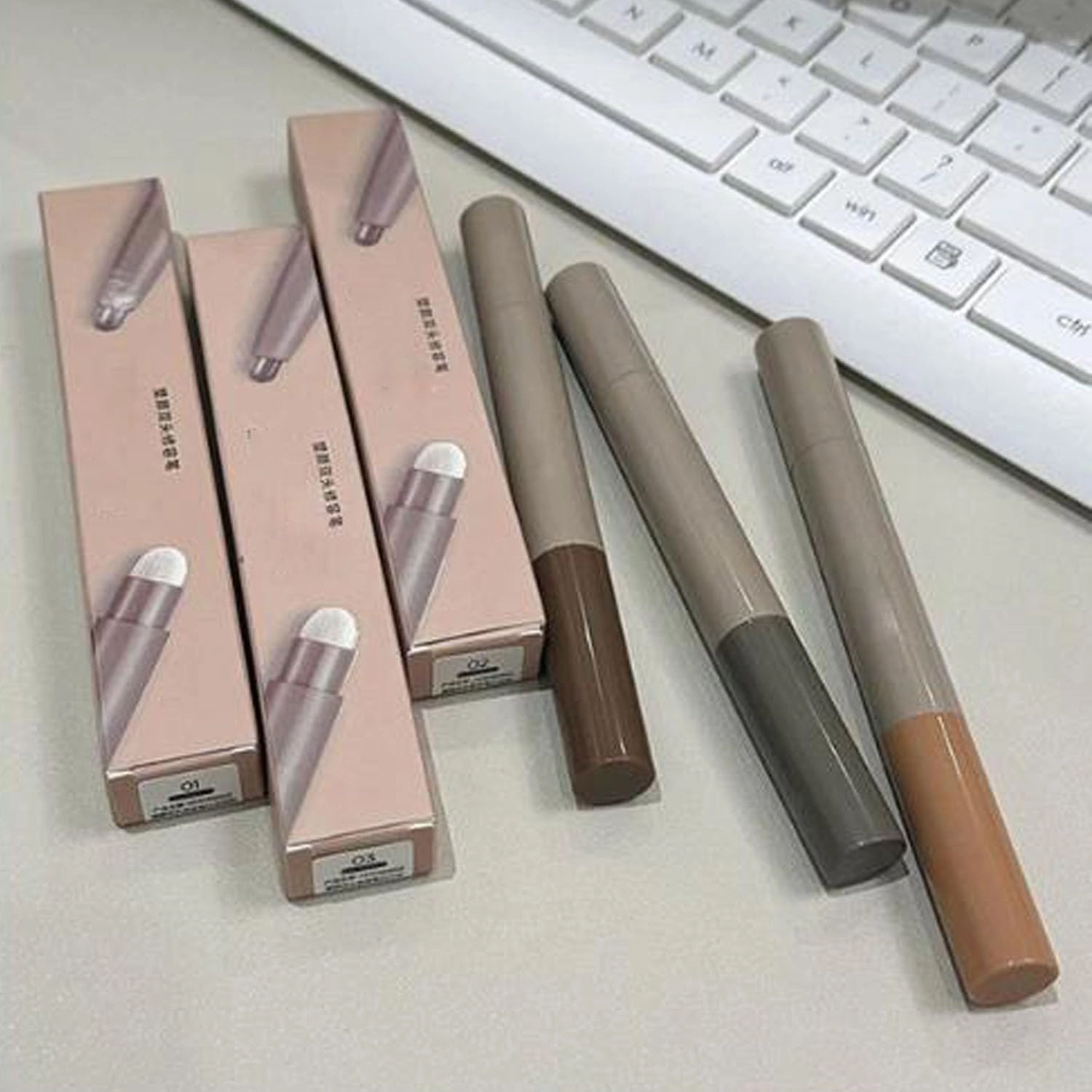 Swarous Dual-End Non-smudge Contour Pencil, Double-Ended Contour Pen for Contouring, Long-Lasting Makeup, Brightening, Dark Nose Shadow (3pc)
