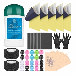 Tattoo Skin Practice Kit Tattoo Transfer Paper Tattoo Stencil Gel Tattoo Transfer Gel Tattoo Practice Skins For Beginners And Artist Complete Set