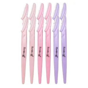 The Crème Shop Flawless Finish Precision Razors | Dermaplaning Tool for Face | Face Razors for Women | Stocking Stuffers for Women (Pack of 12)