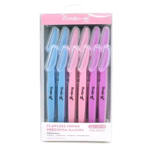 The Crème Shop Flawless Finish Predcision Razors, Dermaplaning Tool for Face, Face Razors for Women (Pack of 12)