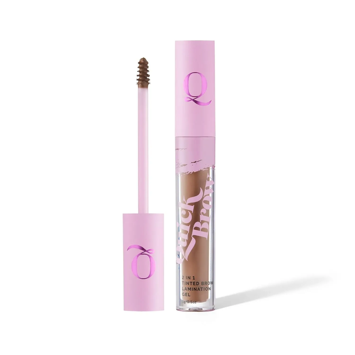 THE QUICK FLICK 2-In-1 Tinted Temporary Eyebrow Lamination Gel Fortified with Castor Oil – Smudge-Proof & Long-Lasting Eyebrow Gel – Vegan, Cruelty-Free Formula (Light - 3g / 0.1 Oz)