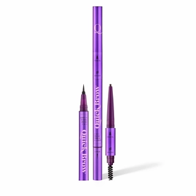 THE QUICK FLICK Quick Brow 2-in-1 Eyebrow Pencil with Liner & Built-in Brush Spoolie – Vegan, Cruelty-Free, & Water-Resistant Brow Shading – Defining Brow Pencil with Hair Like Strokes (Dark)