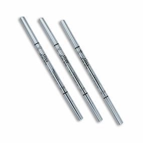 Tina Davies Skinny Silk Pencil, Pre-Draw Eyebrow Color for Microblading, Retractable Tip with Spoolie, Smooth Micro Brow – Black (3 Pack)