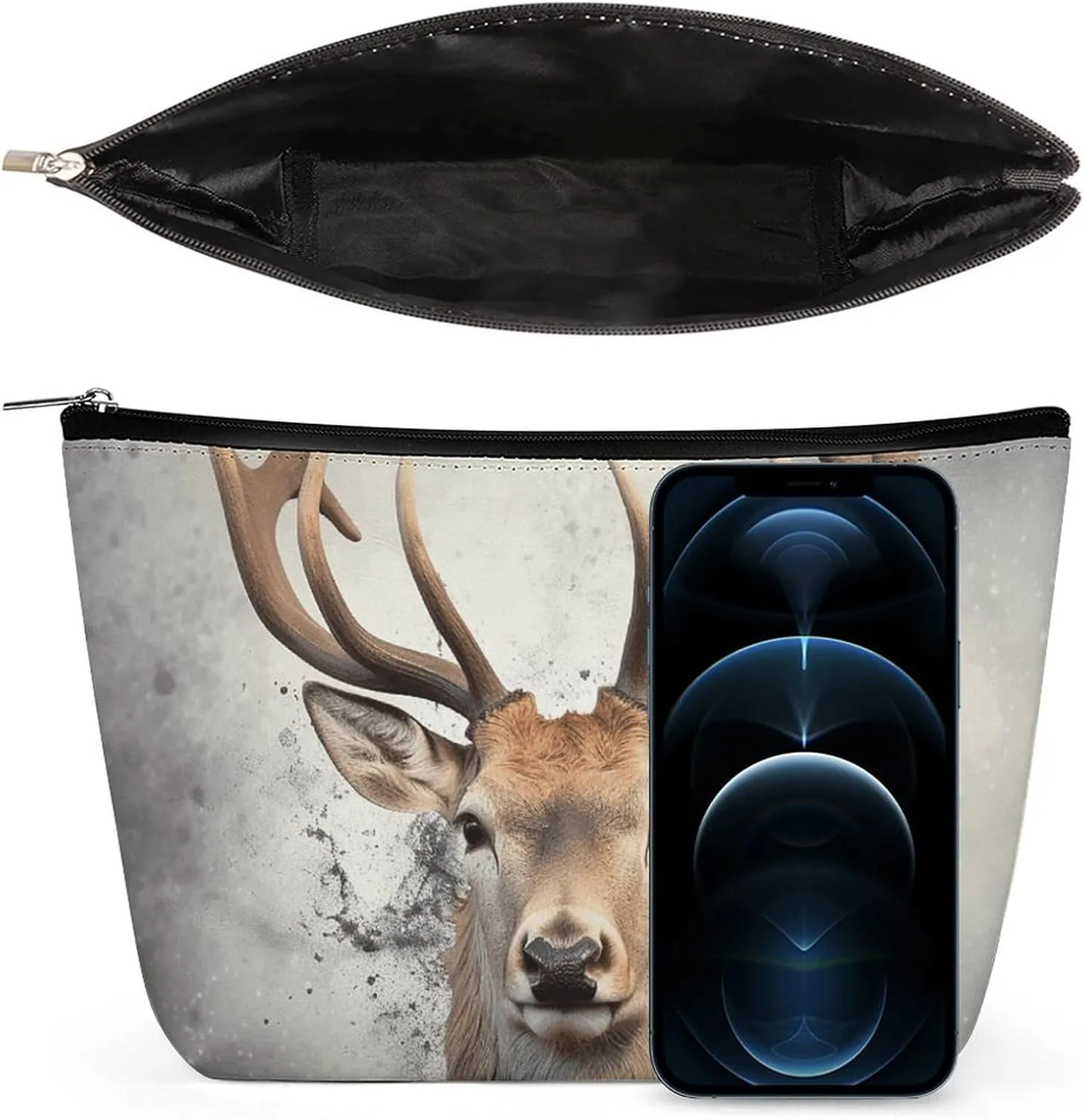 Toiletry Bag for Women Animal Deer Cosmetic Bag Portable Capacity Travel Makeup Bags with Zipper Lightweight Cute Beauty Makeup Organizer for Traveling, Accessories, Essentials