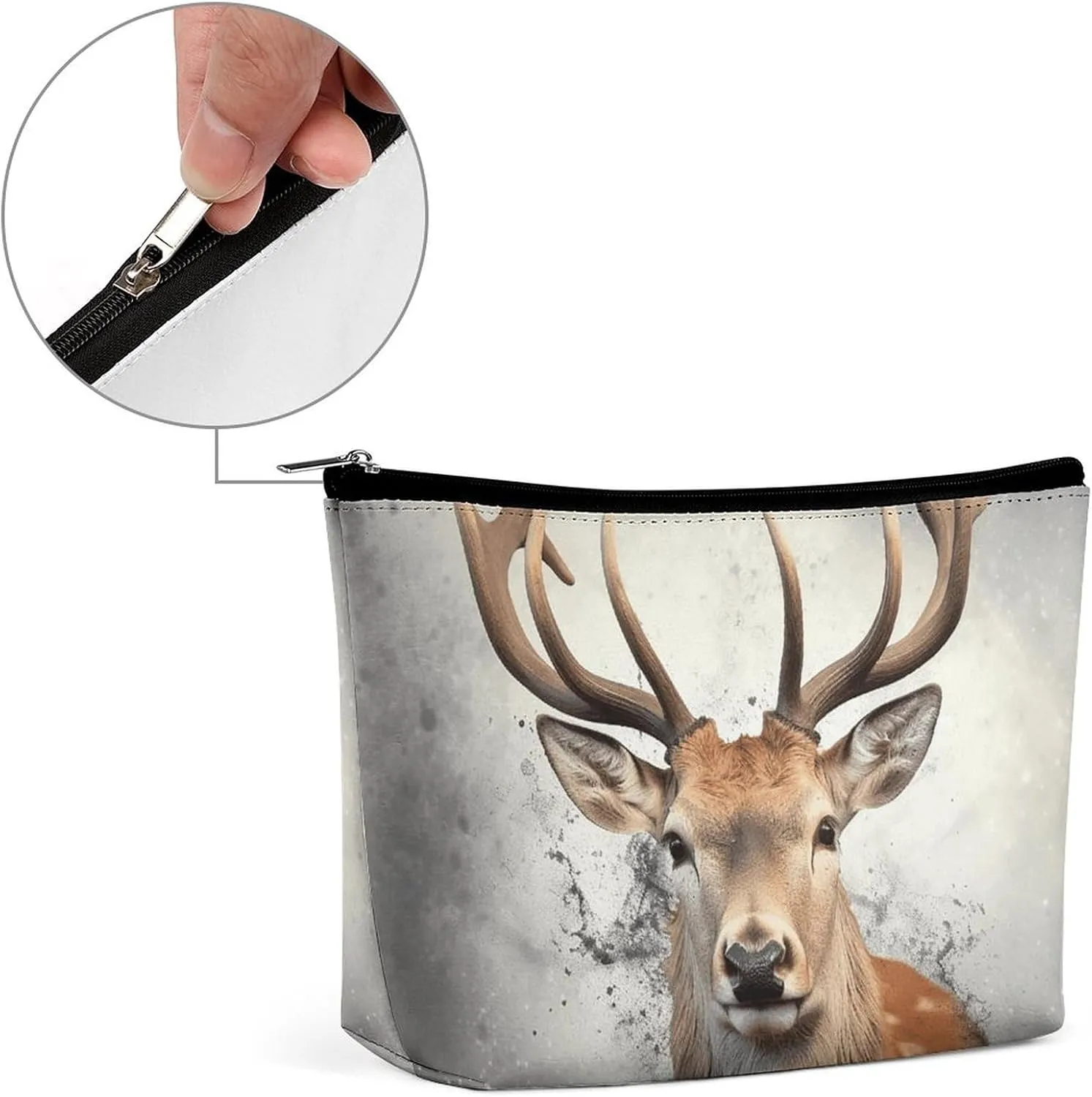 Toiletry Bag for Women Animal Deer Cosmetic Bag Portable Capacity Travel Makeup Bags with Zipper Lightweight Cute Beauty Makeup Organizer for Traveling, Accessories, Essentials