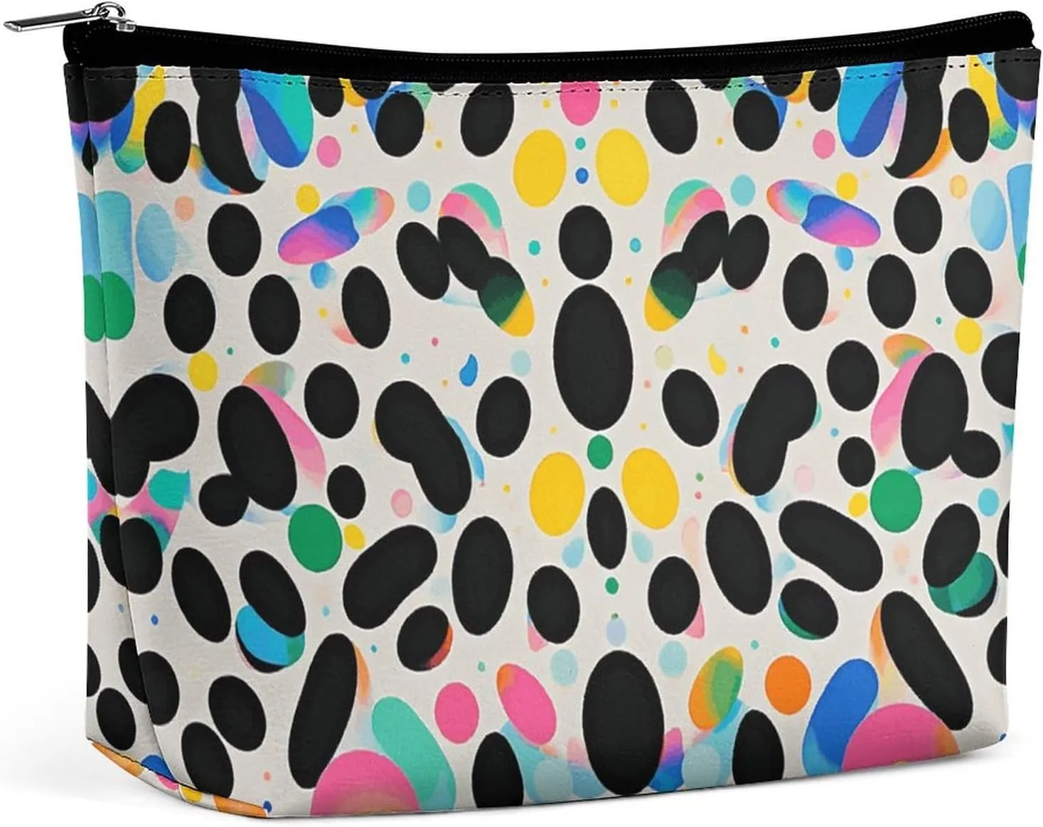 Toiletry Bag for Women Glitter Rainbow Polka Dot Cosmetic Bag Portable Capacity Travel Makeup Bags with Zipper Lightweight Cute Beauty Makeup Organizer for Traveling, Accessories, Essentials