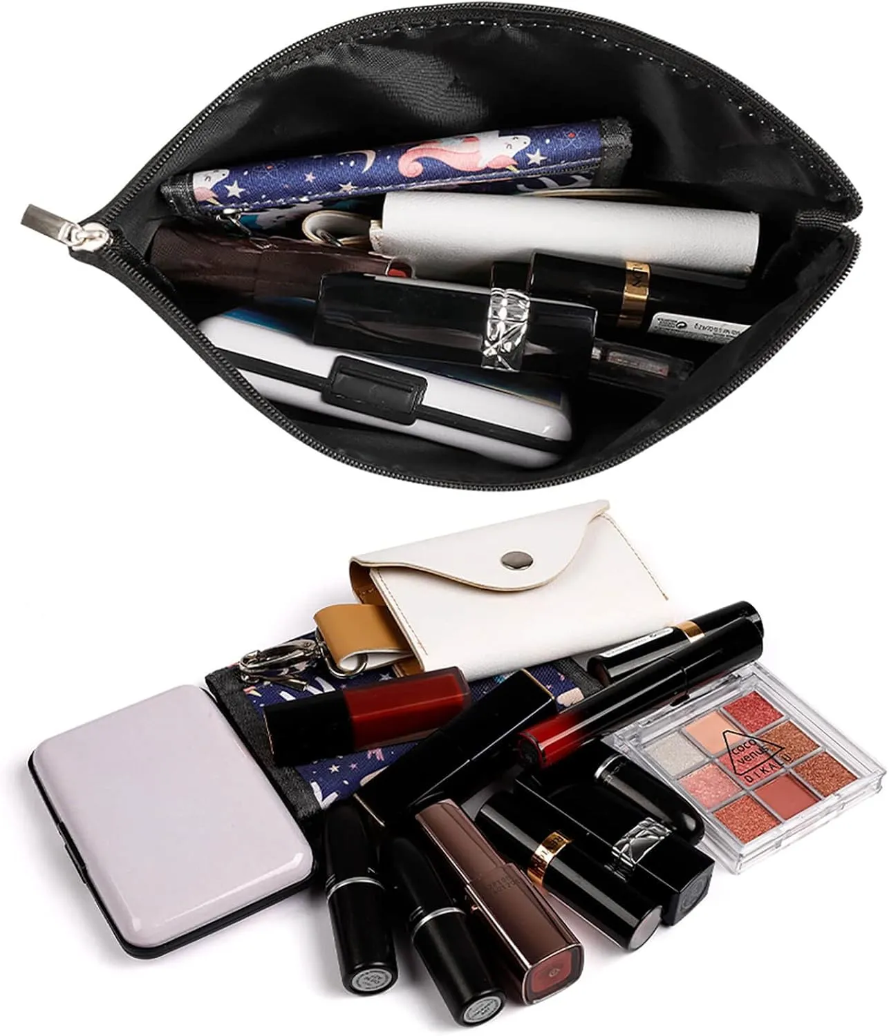Toiletry Bag for Women Merry Christmas Santa Claus Cosmetic Bag Portable Capacity Travel Makeup Bags with Zipper Lightweight Cute Beauty Makeup Organizer for Traveling, Accessories, Essentials