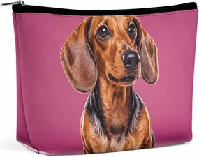 Toiletry Bag for Women Dachshund Weiner Dog Cosmetic Bag Portable Capacity Travel Makeup Bags with Zipper Lightweight Cute Beauty Makeup Organizer for Traveling, Accessories, Essentials