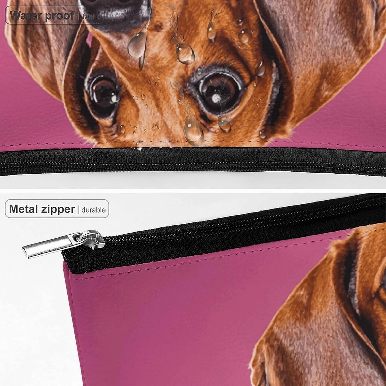 Toiletry Bag for Women Dachshund Weiner Dog Cosmetic Bag Portable Capacity Travel Makeup Bags with Zipper Lightweight Cute Beauty Makeup Organizer for Traveling, Accessories, Essentials