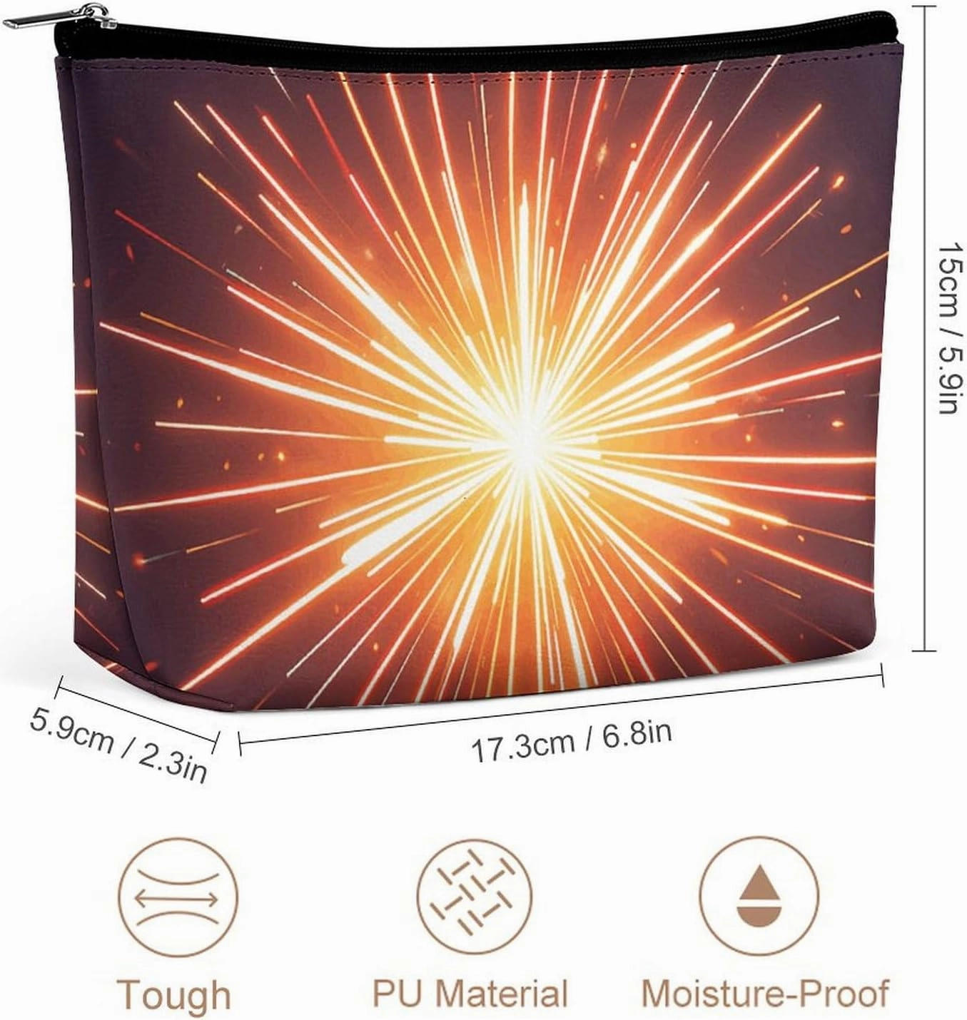 Toiletry Bag for Women Explosion Firework 3D Cosmetic Bag Portable Capacity Travel Makeup Bags with Zipper Lightweight Cute Beauty Makeup Organizer for Traveling, Accessories, Essentials