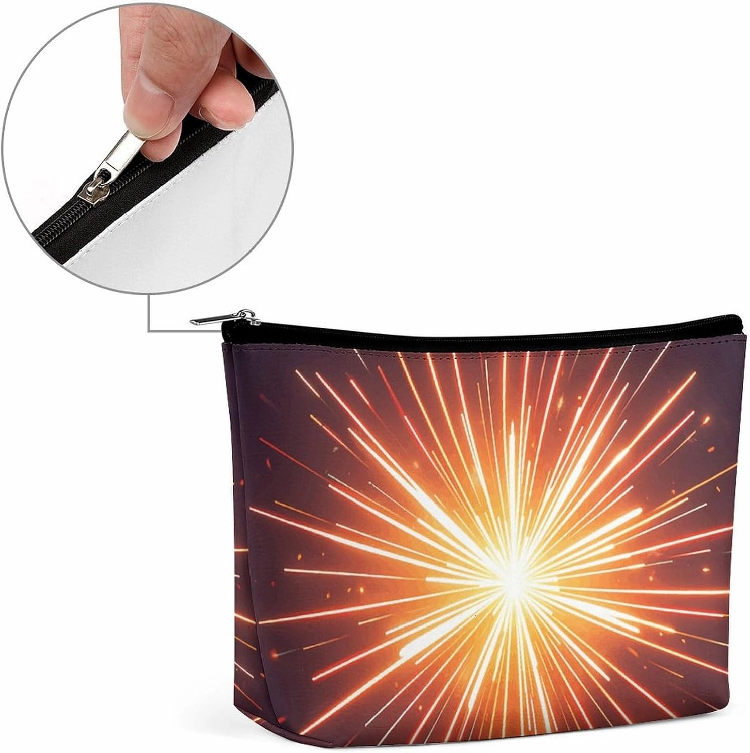 Toiletry Bag for Women Explosion Firework 3D Cosmetic Bag Portable Capacity Travel Makeup Bags with Zipper Lightweight Cute Beauty Makeup Organizer for Traveling, Accessories, Essentials