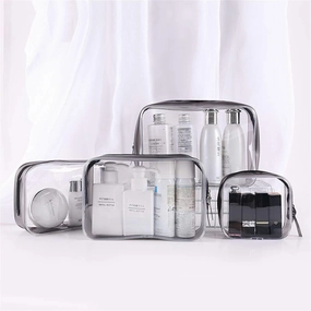 Toiletry Bag Transparent PVC Storage Bags Travel Organizer Clear Makeup Bag Beautician Cosmetic Bag Beauty Case Toiletry Bag Wash Bags.(Size s)