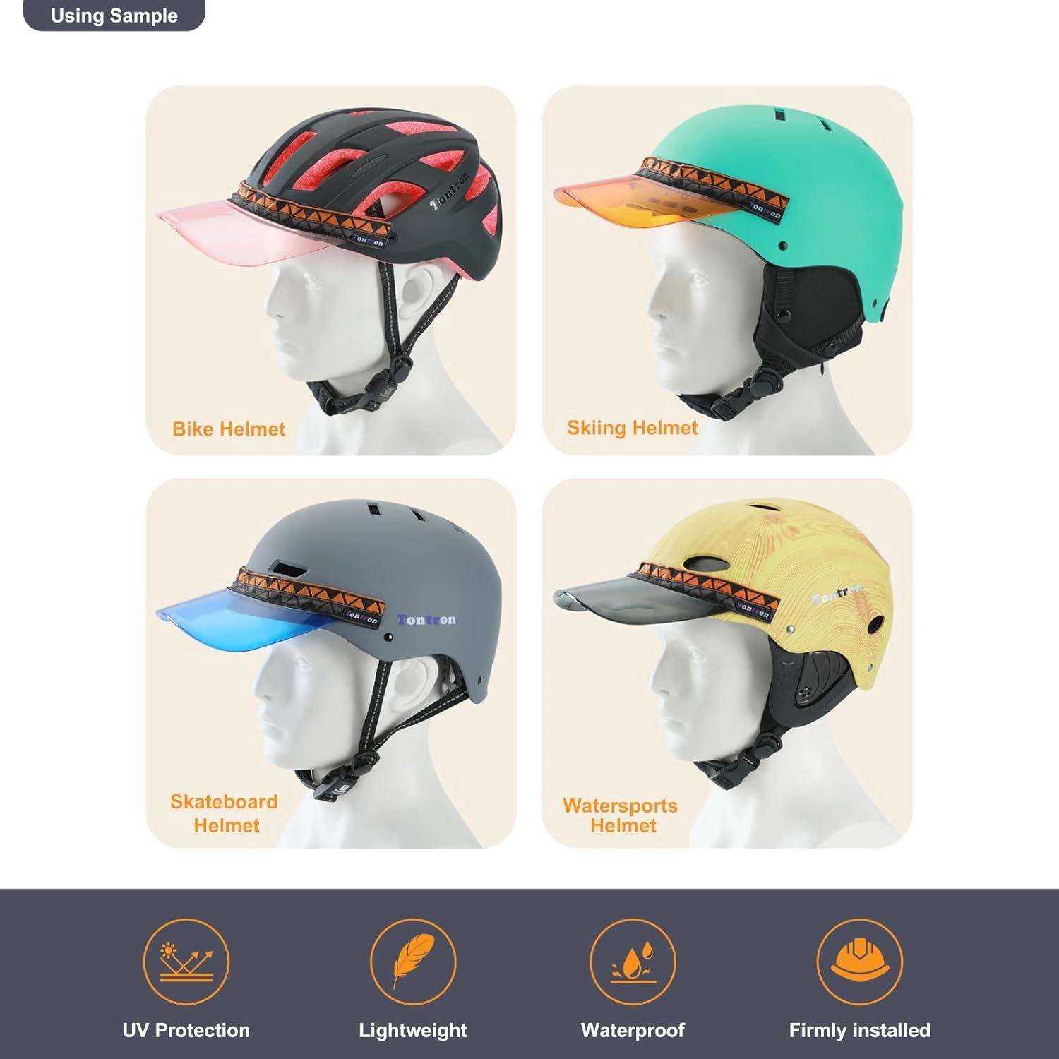 Tontron Colourvisor Removable Helmet Visor | Helmet Brim (Pink)