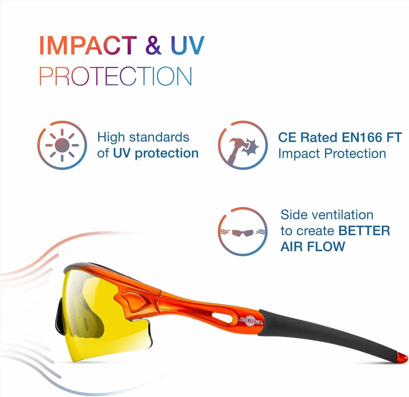 ToolFreak Safety Glasses - UV & Impact Protection ANSI z87.1 Rated (Reevo)