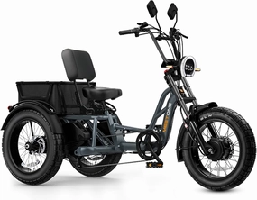 Tour 2400W Dual Motor Electric Tricycle for Adults, 48V 30AH Dual Battery Fat Tire Electric Trike, 25MPH 130Miles Full Suspension AWD Etrike, Torque Sensor, Reverse Gear, Speed Differential, UL