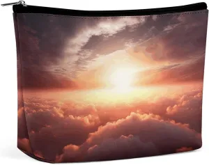 Travel Makeup Bag Portable Cosmetic Bag Sun Sunrise Cloud Makeup Storage Bag for Women/girl