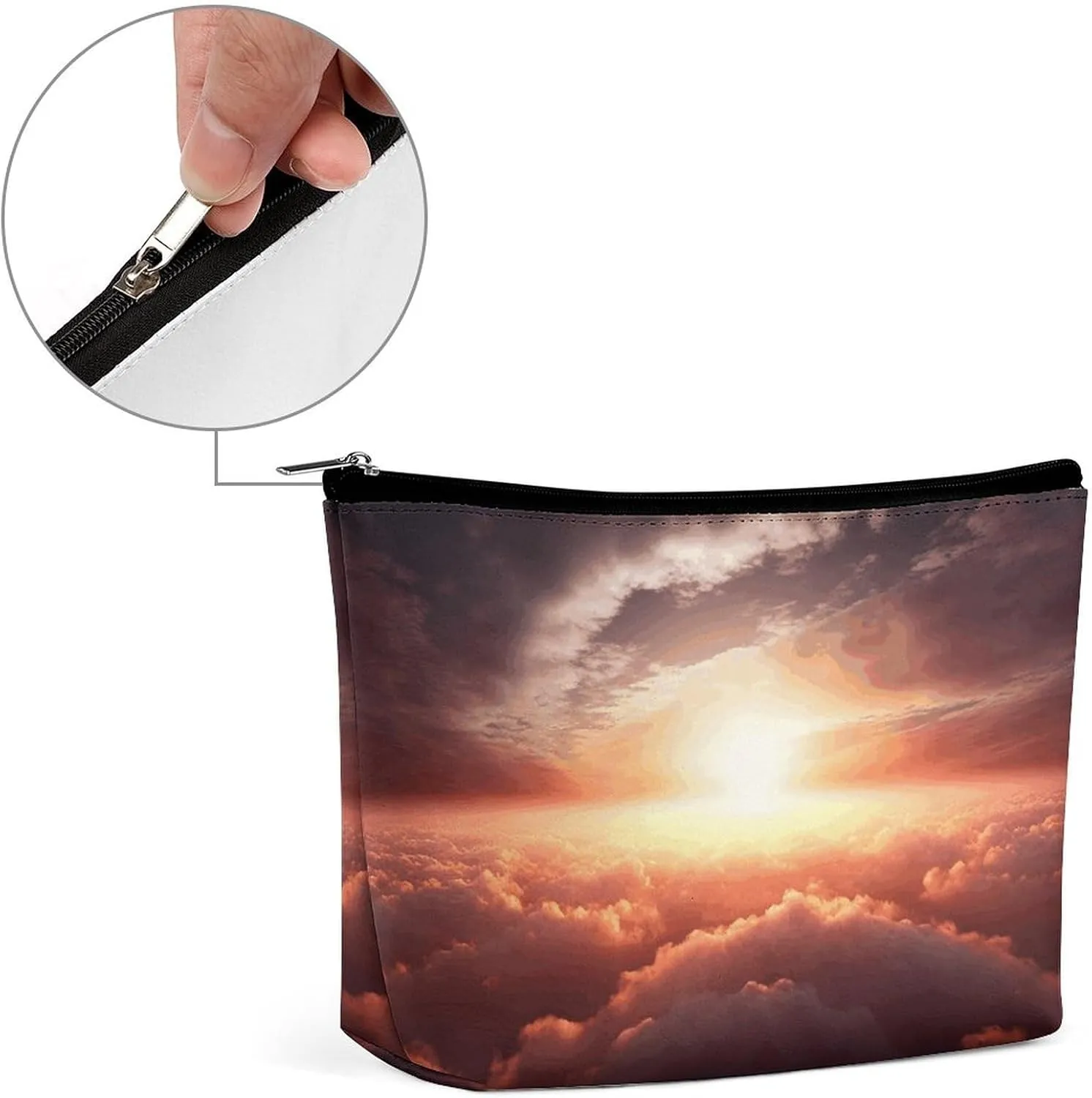 Travel Makeup Bag Portable Cosmetic Bag Sun Sunrise Cloud Makeup Storage Bag for Women/girl