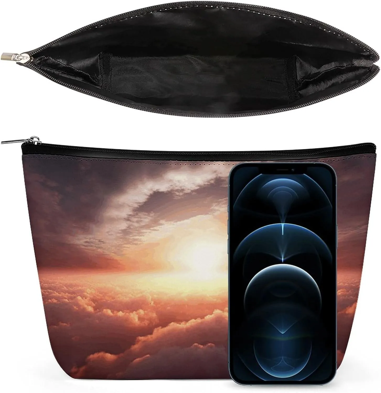 Travel Makeup Bag Portable Cosmetic Bag Sun Sunrise Cloud Makeup Storage Bag for Women/girl
