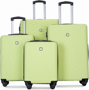 Travelhouse 4 Piece Luggage Sets Travel Suitcase, Large Capacity Lightweight Luggage Sets with TSA Lock & Spinner Wheels, Clearance Carry On Luggage Suitcase Set (GREEN, 4 piece luggage set)
