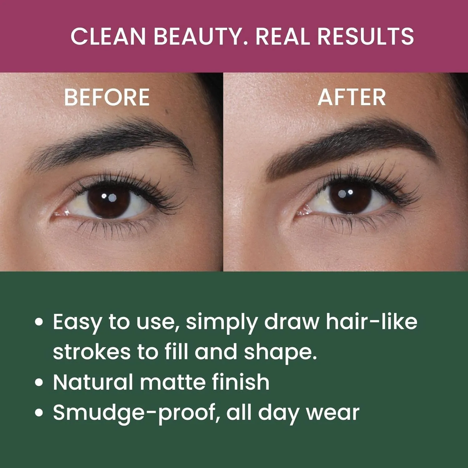 True   Luscious Brow Definer Pencil - Pomade & Powder Combo With Organic Castor Oil - Fills, Shapes Eyebrows - Waterproof - Brunette